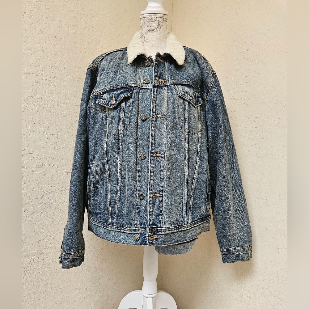 Old Navy Blue Denim Winter Jacket XLarge NEW For Men